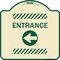 Signmission Entrance Left Arrow Heavy-Gauge Aluminum Architectural Sign, 18" H, TG-1818-23964 A-DES-TG-1818-23964 - alternate 1